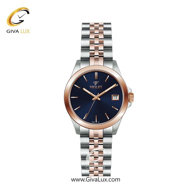 ساعت مچی اورجینال زنانه ویولت VIOLET نقره ای-رزگلد | نقره ای-رزگلد| سرمه ای| کد رفرنس 0555/2 | 0570/2